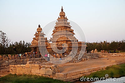 Seashore temple in mamallapuram,Chennai,Tamilnadu Editorial Stock Photo