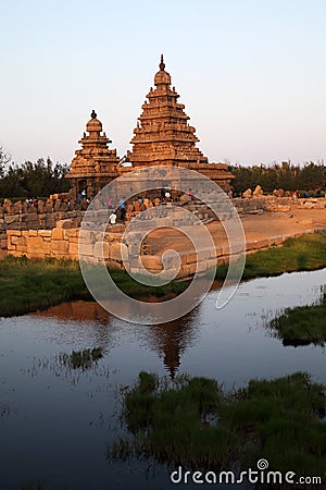 Seashore temple in mamallapuram,Chennai,Tamilnadu Editorial Stock Photo