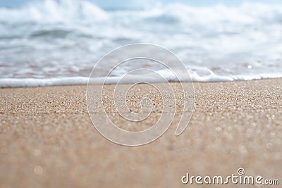 Seaside of a beautiful and serene beach. Preserved nature Stock Photo