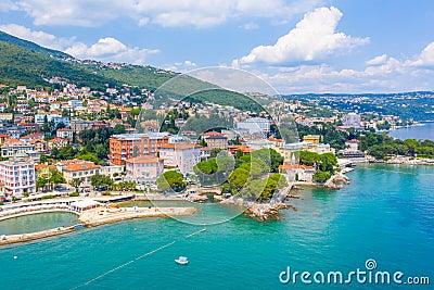 Seaside of Croatian town Opatija Stock Photo