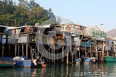 Seaside fishing village Editorial Stock Photo