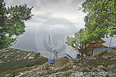 Seaside of Greece Pelopones Leonidio Plaka Editorial Stock Photo