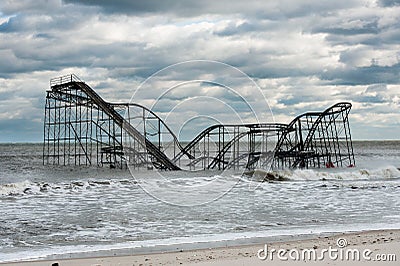 Seaside Heights NJ Post-Hurricane Sandy Editorial Stock Photo