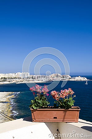 Seaside promenade sliema malta Stock Photo