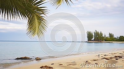 Seaside Serenity - A Breathtaking Tropical Beach, Complete with Swaying Palm Trees and Summer Vibes Stock Photo