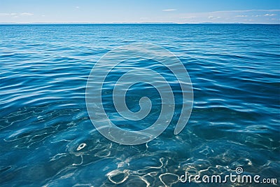Seaside serenity Natures beauty, a tranquil blue water background Stock Photo