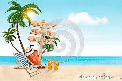 Seaside vacation vector. Travel items Vector Illustration