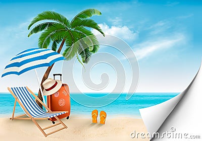 Seaside vacation vector. Travel items Vector Illustration