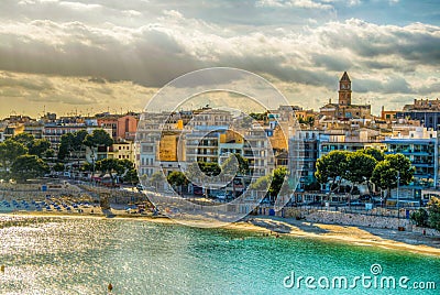 Seaside view of Porto Cristo, Mallorca, Spain Editorial Stock Photo