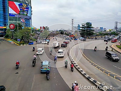 Season City Mall, Jakarta, Aerial view of the street vehicle Editorial Stock Photo