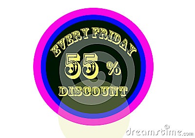 Season every friday discount colourfull icon Stock Photo