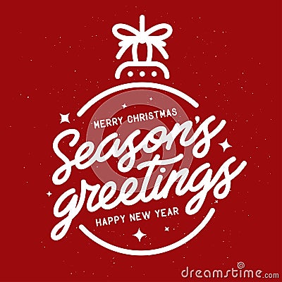 Season greetings typography composition. Vector vintage illustration. Vector Illustration