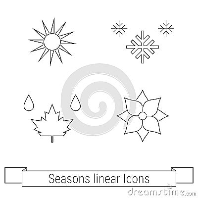 Season linear icons Stock Photo