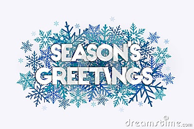 Season`s Greetings lettering concept Vector Illustration