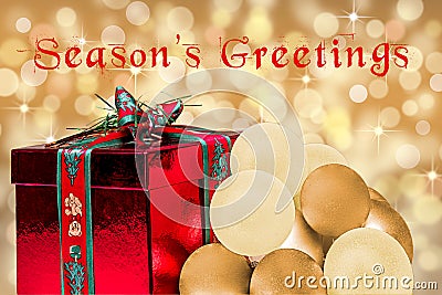 Seasons greetings text card Stock Photo