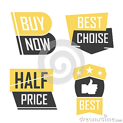 Season sale badges and tags design set for banners, promotional brochures, discount posters, shopping Flyer, clearance Adve Stock Photo