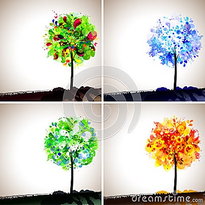 Season tree Vector Illustration