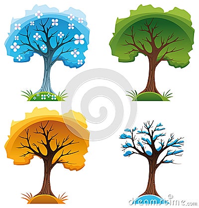 Season trees Vector Illustration
