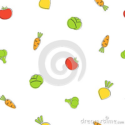 Samll season vegetable seamless background graphic Vector Illustration