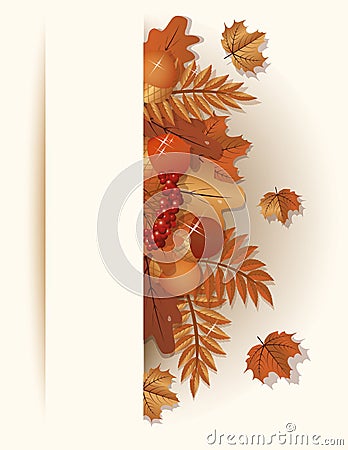 Seasonal autumn banner Vector Illustration