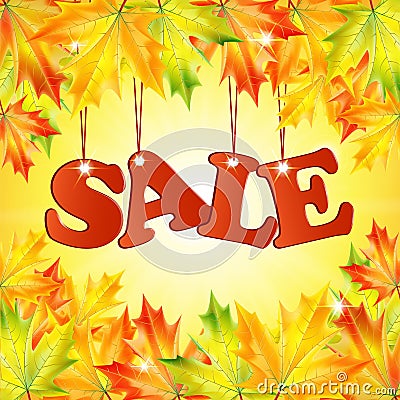 Seasonal autumn sale Vector Illustration