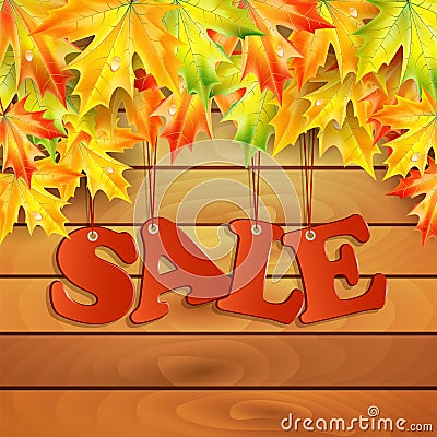 Seasonal autumn sale Vector Illustration