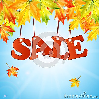 Seasonal autumn sale Vector Illustration