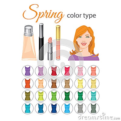 Seasonal color palette for spring type Vector Illustration