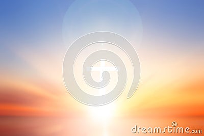 Worship and praise God conceptï¼šcross on blurry background Stock Photo