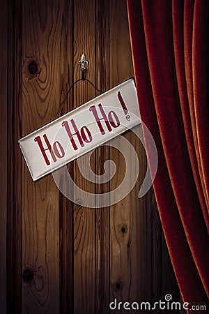 Seasonal Holiday Sign With Curtain Stock Photo