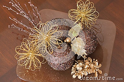 Seasonal Holiday Table Decoration Stock Photo