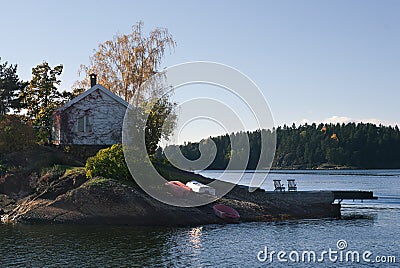 Seasonal norwegian House Stock Photo