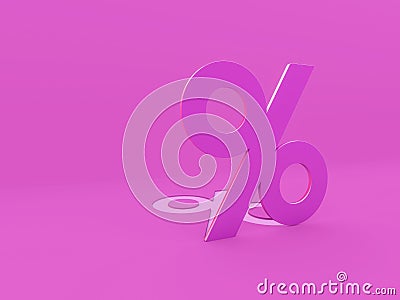 Seasonal sales background. Percent sign. 3D Stock Photo