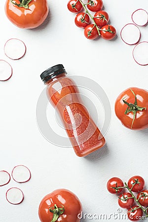 Seasonal summer smoothie tomatoes without sugar, drink detox. Clean eating, weight loss food concept Stock Photo