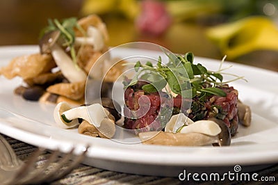 Seasoned beef tartare 2 Stock Photo