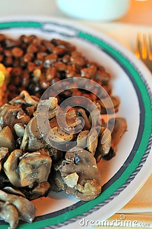 Seasoned mushrooms Stock Photo