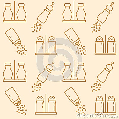 Seasoning bottles icons pattern Vector Illustration