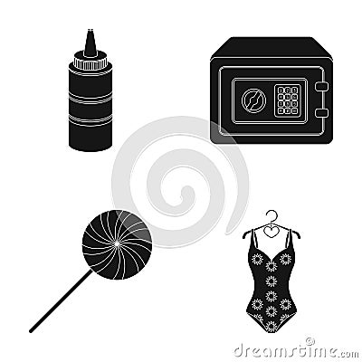 Seasoning, pleasure and other web icon in black style.finance, sports icons in set collection. Vector Illustration