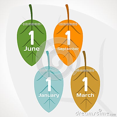 Seasons calendar Vector Illustration