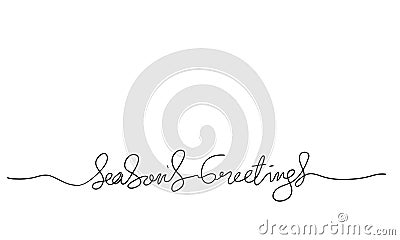 Seasons greetings brush calligraphy handdrawn doodle style vector Vector Illustration