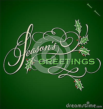 SEASONS GREETINGS hand lettering (vector) Vector Illustration