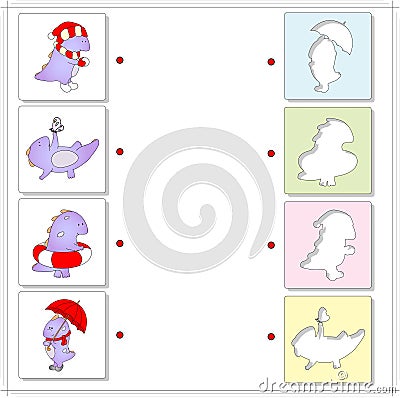 Seasons with purple dragon for kids. winter, summer, spring and Vector Illustration