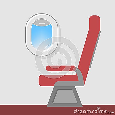 Seat at the airplane window Vector Illustration