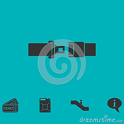 Seat belt icon flat Vector Illustration