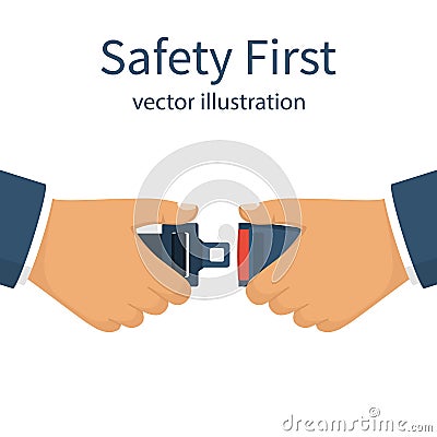 Seat Belt. Safety First concept Vector Illustration