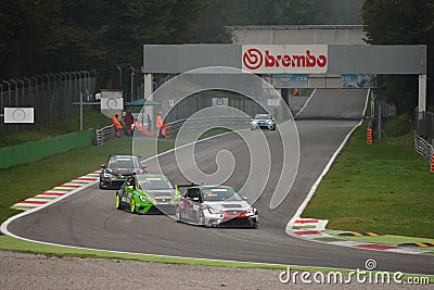 SEAT LeÃ³n Eurocup cars at Monza Editorial Stock Photo