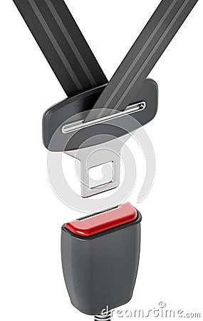 Seatbelt isolated on white background. 3D illustration Cartoon Illustration