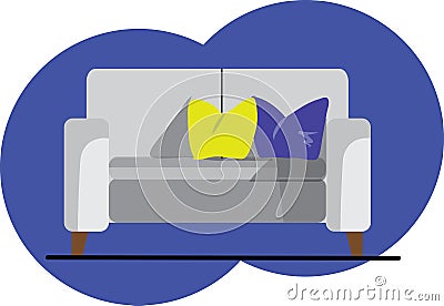 2 seater sofa, business concepts for the construction sector, shown in flat vector design Vector Illustration