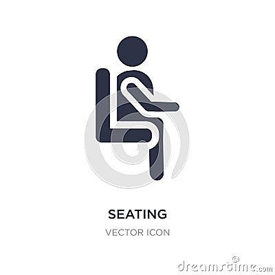 seating icon on white background. Simple element illustration from People concept Vector Illustration