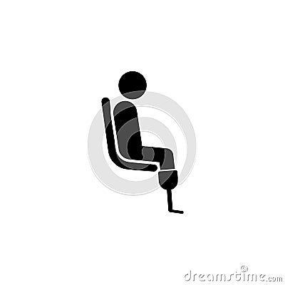 seating place for disabledManual Types (Russian). Element of priority seating area in transport icon for mobile concept and web ap Stock Photo